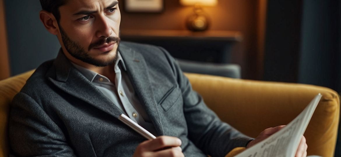 Мъж попълва въпросник